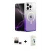 MARSİLYAN™- iPhone 14 Pro Max Kılıf Eksen Minimal Özel Seri - Şeffaf Pasifik Cam Ekran Koruyucu + Bilvis Titan Kamera Lens - GD