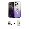 MARSİLYAN™- iPhone 14 Pro Max Kılıf Eksen Minimal Özel Seri - Şeffaf Pasifik Cam Ekran Koruyucu + Bilvis Titan Kamera Lens - SH