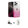 MARSİLYAN™- iPhone 14 Pro Max Kılıf Eksen Minimal Özel Seri - Şeffaf Pasifik Cam Ekran Koruyucu + Bilvis Titan Kamera Lens - GD