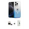 MARSİLYAN™- iPhone 14 Pro Max Kılıf Eksen Minimal Özel Seri - Şeffaf Pasifik Cam Ekran Koruyucu + Bilvis Titan Kamera Lens - GD