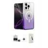 MARSİLYAN™- iPhone 14 Pro Max Kılıf Eksen Minimal Özel Seri - Şeffaf Pasifik Cam Ekran Koruyucu + Bilvis Titan Kamera Lens - GS