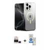 MARSİLYAN™- iPhone 14 Pro Max Kılıf Eksen Minimal Özel Seri - Şeffaf Royal Nano Ekran Koruyucu + Bilvis Titan Kamera Lens - SH