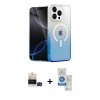 MARSİLYAN™- iPhone 14 Pro Max Kılıf Eksen Minimal Özel Seri - Şeffaf Royal Nano Ekran Koruyucu + Bilvis Titan Kamera Lens - SH