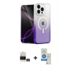 MARSİLYAN™- iPhone 14 Pro Max Kılıf Eksen Minimal Özel Seri - Şeffaf Royal Nano Ekran Koruyucu + Bilvis Titan Kamera Lens - GD