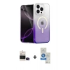 MARSİLYAN™- iPhone 14 Pro Max Kılıf Eksen Minimal Özel Seri - Şeffaf Royal Nano Ekran Koruyucu + Bilvis Titan Kamera Lens - SH