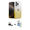 MARSİLYAN™- iPhone 14 Pro Max Kılıf Eksen Minimal Özel Seri - Şeffaf Royal Nano Ekran Koruyucu + Bilvis Titan Kamera Lens - GD
