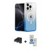 MARSİLYAN™- iPhone 14 Pro Max Kılıf Eksen Minimal Özel Seri - Şeffaf Royal Nano Ekran Koruyucu + Raze Metal Kamera Lens - GS