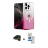 MARSİLYAN™- iPhone 14 Pro Max Kılıf Eksen Minimal Özel Seri - Şeffaf Royal Nano Ekran Koruyucu + Raze Metal Kamera Lens - GD