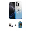 MARSİLYAN™- iPhone 14 Pro Max Kılıf Eksen Minimal Özel Seri - Siyah 18D Cam Ekran Koruyucu + Bilvis Titan Kamera Lens - DNMR