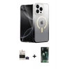 MARSİLYAN™- iPhone 14 Pro Max Kılıf Eksen Minimal Özel Seri - Siyah 360 Mat Full Body Arka Koruyucu + Bilvis Titan Kamera Lens - SH