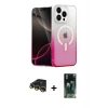 MARSİLYAN™- iPhone 14 Pro Max Kılıf Eksen Minimal Özel Seri - Siyah 360 Mat Full Body Arka Koruyucu + Raze Metal Kamera Lens - GD