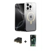 MARSİLYAN™- iPhone 14 Pro Max Kılıf Eksen Minimal Özel Seri - Siyah 360 Mat Full Body Arka Koruyucu + Raze Metal Kamera Lens - GD