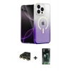 MARSİLYAN™- iPhone 14 Pro Max Kılıf Eksen Minimal Özel Seri - Siyah 360 Mat Full Body Arka Koruyucu + Raze Metal Kamera Lens - GD