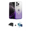 MARSİLYAN™- iPhone 14 Pro Max Kılıf Eksen Minimal Özel Seri - Siyah 3D Antistatik Cam Ekran Koruyucu + Raze Metal Kamera Lens - GS