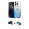 MARSİLYAN™- iPhone 14 Pro Max Kılıf Eksen Minimal Özel Seri - Siyah 3D Antistatik Cam Ekran Koruyucu + Raze Metal Kamera Lens - GS