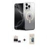 MARSİLYAN™- iPhone 14 Pro Max Kılıf Eksen Minimal Özel Seri - Siyah 6D Mat Seramik Hayalet Nano Ekran Koruyucu + Bilvis Titan Kamera Lens - GS
