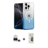 MARSİLYAN™- iPhone 14 Pro Max Kılıf Eksen Minimal Özel Seri - Siyah 6D Mat Seramik Hayalet Nano Ekran Koruyucu + Gold Bilvis Titan Kamera Lens