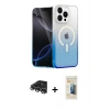 MARSİLYAN™- iPhone 14 Pro Max Kılıf Eksen Minimal Özel Seri - Siyah 6D Mat Seramik Hayalet Nano Ekran Koruyucu + Raze Metal Kamera Lens - GS