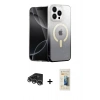 MARSİLYAN™- iPhone 14 Pro Max Kılıf Eksen Minimal Özel Seri - Siyah 6D Mat Seramik Hayalet Nano Ekran Koruyucu + Raze Metal Kamera Lens - GS