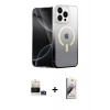 MARSİLYAN™- iPhone 14 Pro Max Kılıf Eksen Minimal Özel Seri - Siyah Bilvis 3D Mat Cam Ekran Koruyucu + Bilvis Titan Kamera Lens - GD