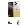 MARSİLYAN™- iPhone 14 Pro Max Kılıf Eksen Minimal Özel Seri - Siyah Bilvis 3D Mat Cam Ekran Koruyucu + Gümüş Bilvis Titan Kamera Lens