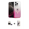 MARSİLYAN™- iPhone 14 Pro Max Kılıf Eksen Minimal Özel Seri - Siyah Bilvis 3D Mat Cam Ekran Koruyucu + Gümüş Bilvis Titan Kamera Lens