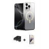 MARSİLYAN™- iPhone 14 Pro Max Kılıf Eksen Minimal Özel Seri - Siyah Bilvis 3D Mat Cam Ekran Koruyucu + Raze Metal Kamera Lens - GS