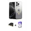 MARSİLYAN™- iPhone 14 Pro Max Kılıf Eksen Minimal Özel Seri - Siyah Bilvis 5in1 3D Magic Cam Ekran Koruyucu + Raze Metal Kamera Lens - GD