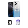 MARSİLYAN™- iPhone 14 Pro Max Kılıf Eksen Minimal Özel Seri - Siyah Bilvis 5in1 3D Magic Cam Ekran Koruyucu + Turuncu PVD Metal Kamera Lens