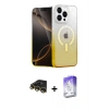 MARSİLYAN™- iPhone 14 Pro Max Kılıf Eksen Minimal Özel Seri - Siyah Bilvis 5in1 3D Magic Cam Ekran Koruyucu + Raze Metal Kamera Lens - GD