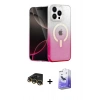 MARSİLYAN™- iPhone 14 Pro Max Kılıf Eksen Minimal Özel Seri - Siyah Bilvis 5in1 5D Magic Hayalet Cam Ekran Koruyucu + Raze Metal Kamera Lens - GD