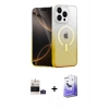 MARSİLYAN™- iPhone 14 Pro Max Kılıf Eksen Minimal Özel Seri - Siyah Bilvis 5in1 5D Magic Hayalet Cam Ekran Koruyucu + Bilvis Titan Kamera Lens - DNMR