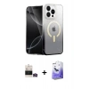 MARSİLYAN™- iPhone 14 Pro Max Kılıf Eksen Minimal Özel Seri - Siyah Bilvis 5in1 5D Magic Hayalet Cam Ekran Koruyucu + Bilvis Titan Kamera Lens - GD