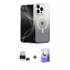 MARSİLYAN™- iPhone 14 Pro Max Kılıf Eksen Minimal Özel Seri - Siyah Bilvis 5in1 5D Magic Hayalet Cam Ekran Koruyucu + Bilvis Titan Kamera Lens - DNMR