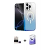 MARSİLYAN™- iPhone 14 Pro Max Kılıf Eksen Minimal Özel Seri - Siyah Bilvis 5in1 5D Magic Hayalet Cam Ekran Koruyucu + Bilvis Titan Kamera Lens - DNMR