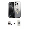 MARSİLYAN™- iPhone 14 Pro Max Kılıf Eksen Minimal Özel Seri - Siyah Bilvis Hayalet Cam Ekran Koruyucu + Bilvis Titan Kamera Lens - SH