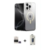 MARSİLYAN™- iPhone 14 Pro Max Kılıf Eksen Minimal Özel Seri - Siyah Bilvis Hayalet Cam Ekran Koruyucu + Bilvis Titan Kamera Lens - GS