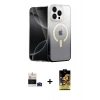 MARSİLYAN™- iPhone 14 Pro Max Kılıf Eksen Minimal Özel Seri - Siyah Buffer Cam Ekran Koruyucu + Bilvis Titan Kamera Lens - DNMR