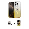 MARSİLYAN™- iPhone 14 Pro Max Kılıf Eksen Minimal Özel Seri - Siyah Buffer Cam Ekran Koruyucu + Bilvis Titan Kamera Lens - DNMR