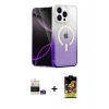 MARSİLYAN™- iPhone 14 Pro Max Kılıf Eksen Minimal Özel Seri - Siyah Buffer Cam Ekran Koruyucu + Gümüş Bilvis Titan Kamera Lens