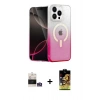 MARSİLYAN™- iPhone 14 Pro Max Kılıf Eksen Minimal Özel Seri - Siyah Buffer Cam Ekran Koruyucu + Gümüş Bilvis Titan Kamera Lens
