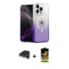 MARSİLYAN™- iPhone 14 Pro Max Kılıf Eksen Minimal Özel Seri - Siyah Buffer Cam Ekran Koruyucu + Raze Metal Kamera Lens - GS