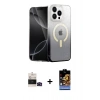MARSİLYAN™- iPhone 14 Pro Max Kılıf Eksen Minimal Özel Seri - Siyah Buffer Hayalet Cam Ekran Koruyucu + Bilvis Titan Kamera Lens - SH