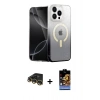 MARSİLYAN™- iPhone 14 Pro Max Kılıf Eksen Minimal Özel Seri - Siyah Buffer Hayalet Cam Ekran Koruyucu + Raze Metal Kamera Lens - GD