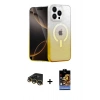MARSİLYAN™- iPhone 14 Pro Max Kılıf Eksen Minimal Özel Seri - Siyah Buffer Hayalet Cam Ekran Koruyucu + Raze Metal Kamera Lens - GD