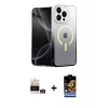 MARSİLYAN™- iPhone 14 Pro Max Kılıf Eksen Minimal Özel Seri - Siyah Buffer Hayalet Cam Ekran Koruyucu + Bilvis Titan Kamera Lens - GS