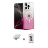 MARSİLYAN™- iPhone 14 Pro Max Kılıf Eksen Minimal Özel Seri - Siyah Joko 5D Cam + Gold Band Metal Kamera Lens