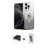 MARSİLYAN™- iPhone 14 Pro Max Kılıf Eksen Minimal Özel Seri - Siyah Joko 5D Cam + Gold Raze Metal Kamera Lens