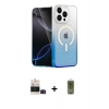MARSİLYAN™- iPhone 14 Pro Max Kılıf Eksen Minimal Özel Seri - Siyah Joko Magic 5D Hayalet Cam + Bilvis Titan Kamera Lens - SH
