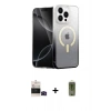 MARSİLYAN™- iPhone 14 Pro Max Kılıf Eksen Minimal Özel Seri - Siyah Joko Magic 5D Hayalet Cam + Bilvis Titan Kamera Lens - SH